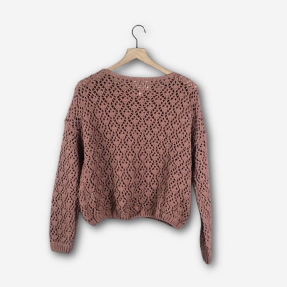 Jessica Simpson Pink Loose Knit Crop Sweater (M) - Picture 2 of 5